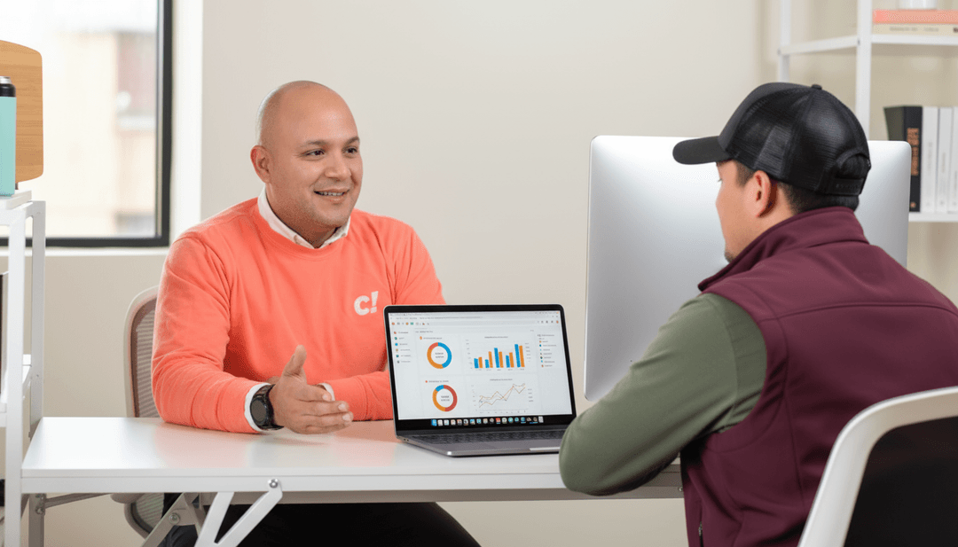 Luis Arroyo — C3 Local Marketing founder consulting with a contractor